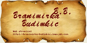 Branimirka Budimkić vizit kartica